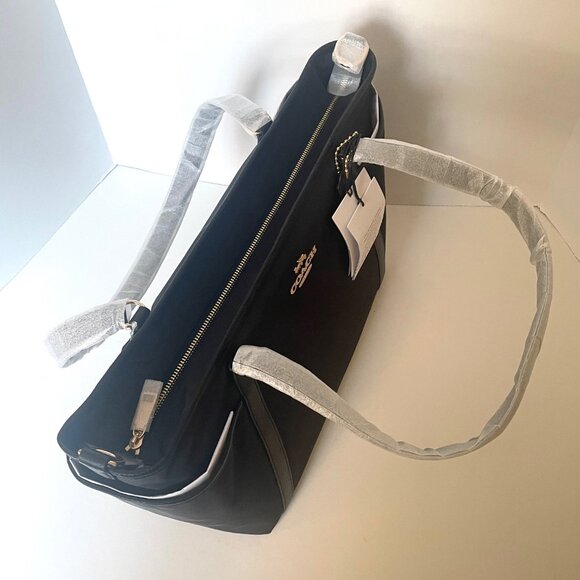 Coach C4072 Black Nylon Leather Baby Diaper Bag Tote w/ Changing Pad Crossbody - Picture 11 of 16